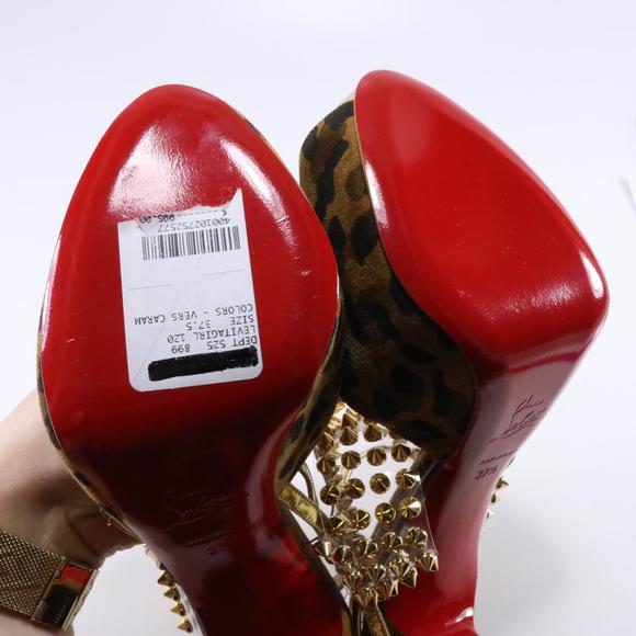 120mm Levitagirl Leopard Print spike PVC Suede Platform Sandals C380 - Picture 8 of 11